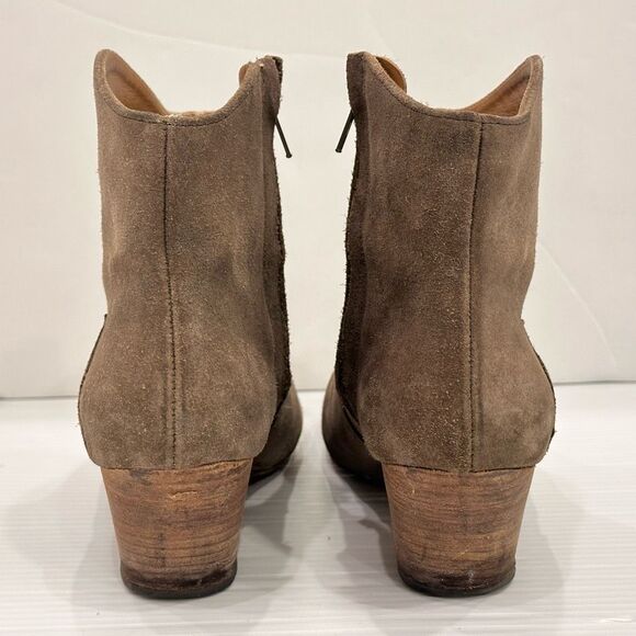 Isabel Marant Dicker Suede Ankle Boots Distressed 40/9 Western Rodeo Cowgirl - Picture 8 of 13